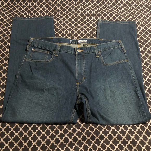 Carhartt BD2804M Mens 36X28 Relaxed Fit Rugged Flex 5 Pocket Jeans Denim Blue - Picture 5 of 10